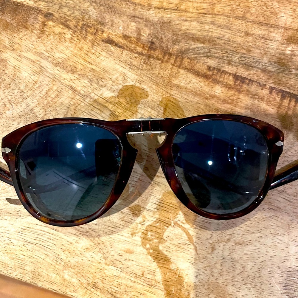 Persol foldable sunglasses with blue lenses
